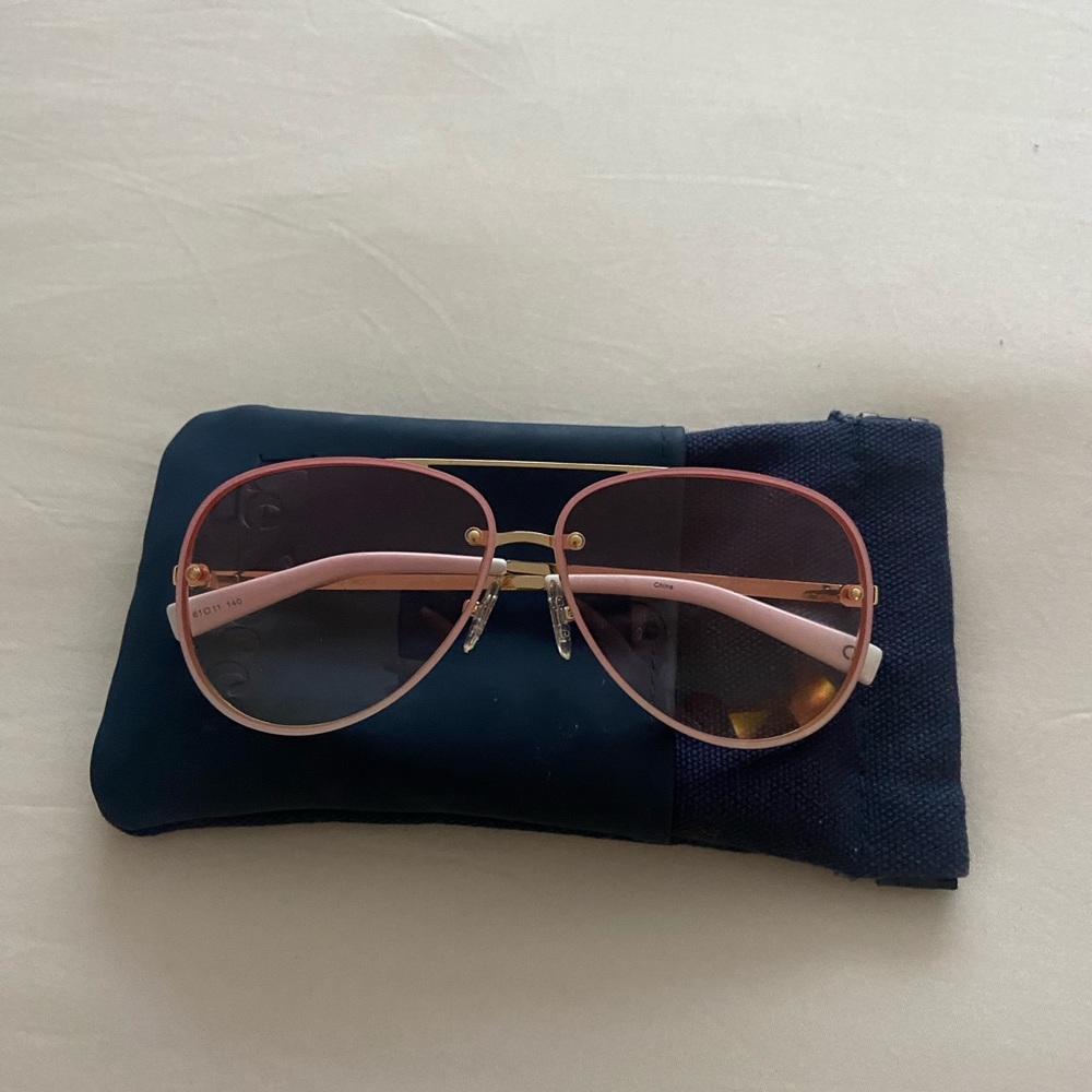 Le Specs pink gradient aviator sunglasses